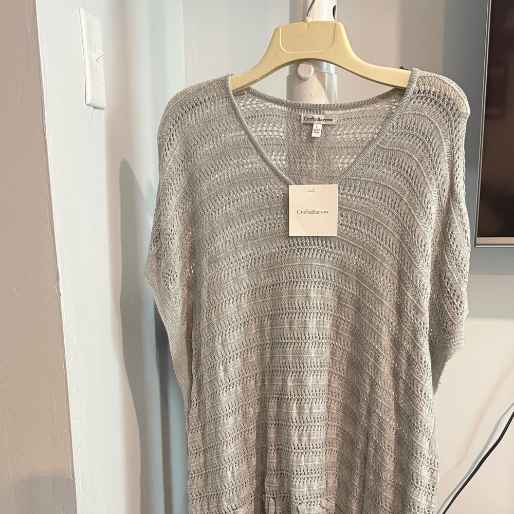 Croft & Barrow Light Gray Knit Sweater